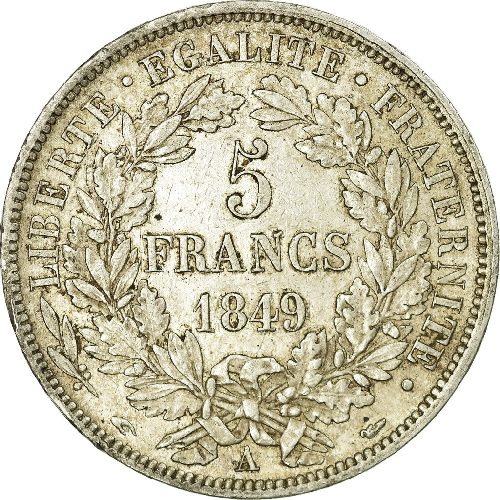 Münze, Frankreich, Cérès, 5 Francs, 1849, Paris, SS, Silber, KM:761.1