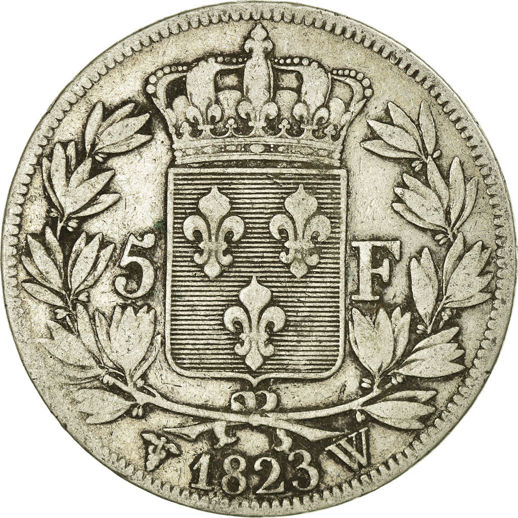 Monnaie, France, Louis XVIII, Louis XVIII, 5 Francs, 1823, Lille, TB, Argent