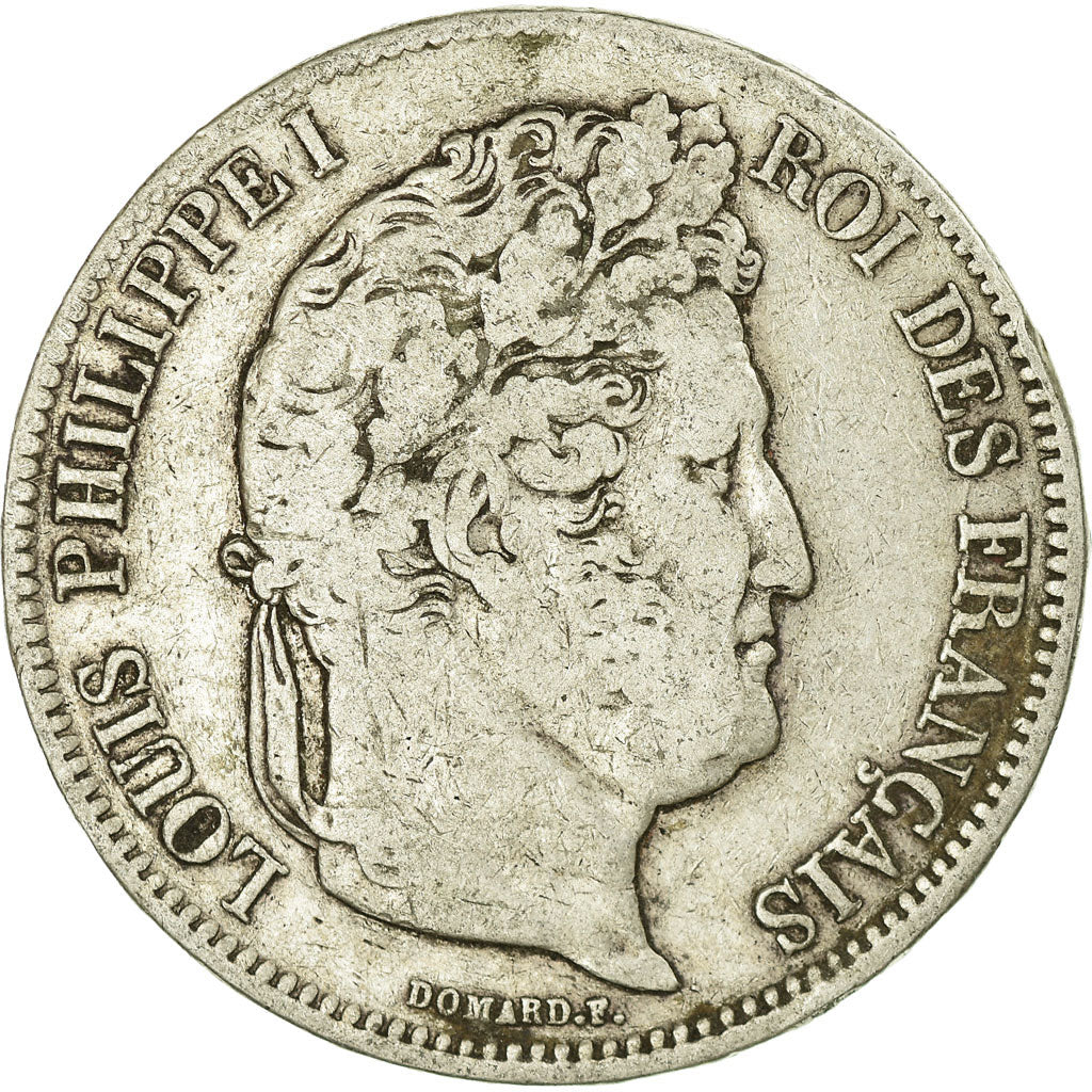 Moneta, Francia, Louis-Philippe, 5 Francs, 1832, La Rochelle, MB+, Argento