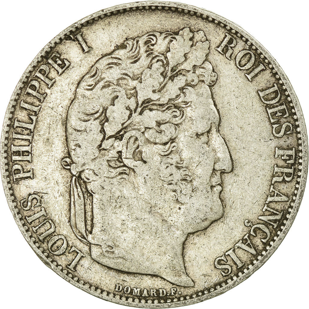 Münze, Frankreich, Louis-Philippe, 5 Francs, 1845, Strasbourg, S+, Silber