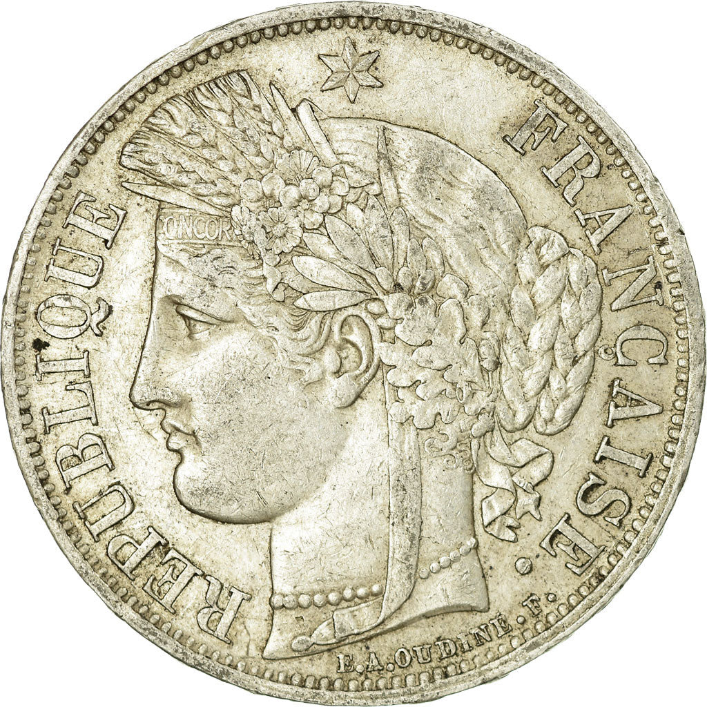Monnaie, France, Cérès, 5 Francs, 1849, Strasbourg, TTB, Argent, Gadoury:719