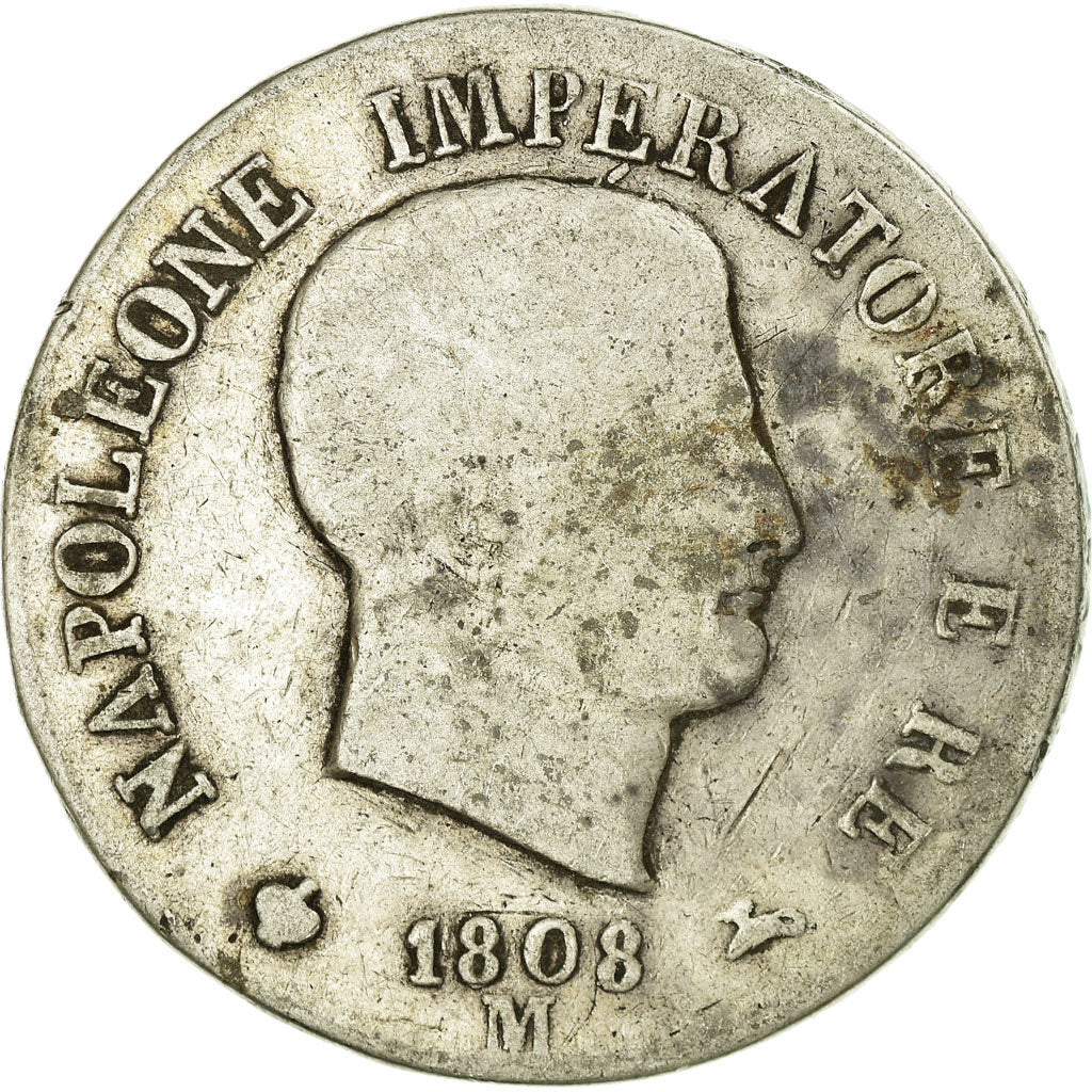 Monnaie, États italiens, KINGDOM OF NAPOLEON, Napoleon I, 5 Lire, 1808, Milan