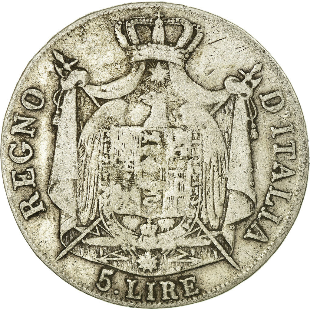 Monnaie, États italiens, KINGDOM OF NAPOLEON, Napoleon I, 5 Lire, 1808, Milan