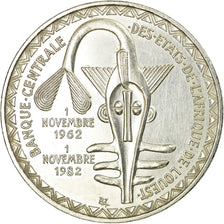 Coin, West African States, 5000 Francs, 1982, Paris, AU(55-58), Silver, KM:11