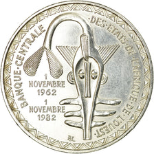 Coin, West African States, 5000 Francs, 1982, Paris, MS(60-62), Silver, KM:11