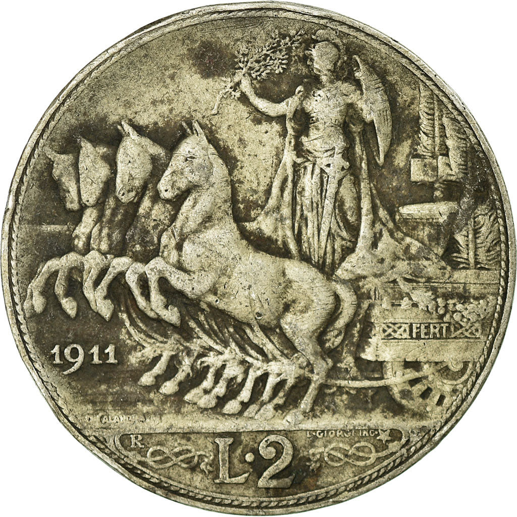 Münze, Italien, Vittorio Emanuele III, 2 Lire, 1911, Rome, S+, Silber, KM:46