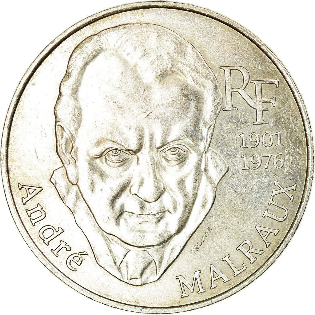 Moneda, Francia, André Malraux, 100 Francs, 1997, EBC, Plata, KM:1188