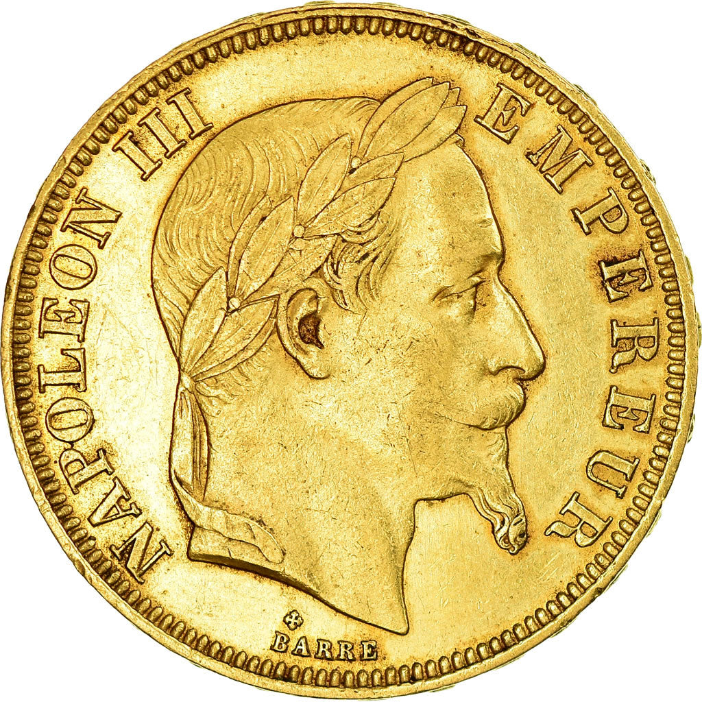 Moeda, França, Napoleon III, Napoléon III, 50 Francs, 1866, Strasbourg