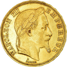 Moeda, França, Napoleon III, Napoléon III, 50 Francs, 1866, Strasbourg