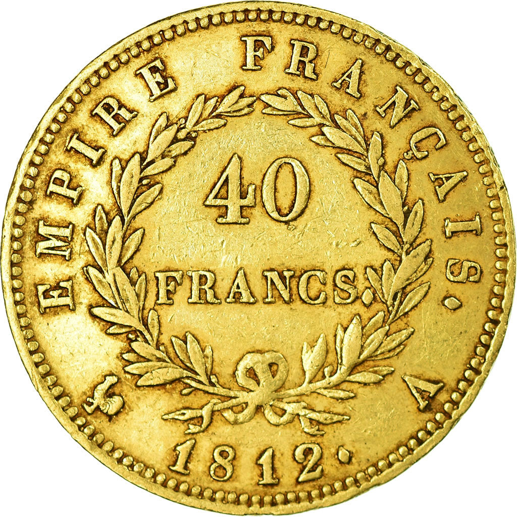 Moneda, Francia, Napoléon I, 40 Francs, 1812, Paris, MBC, Oro, KM:696.1