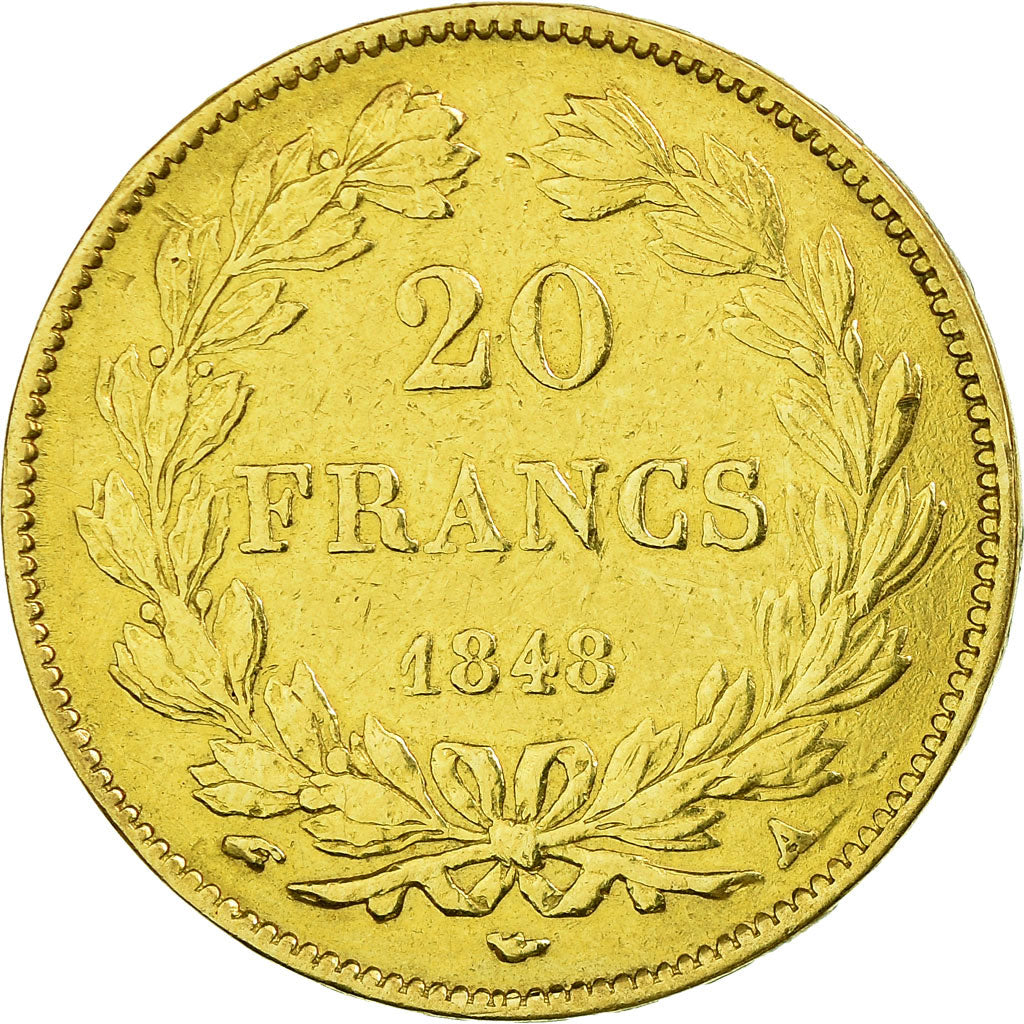 Moneta, Francja, Louis-Philippe, 20 Francs, 1848, Paris, EF(40-45), Złoto