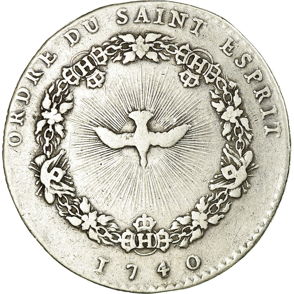 France, Token, Royal, Ordre du Saint Esprit, Louis XV, 1740, VF(30-35), Silver