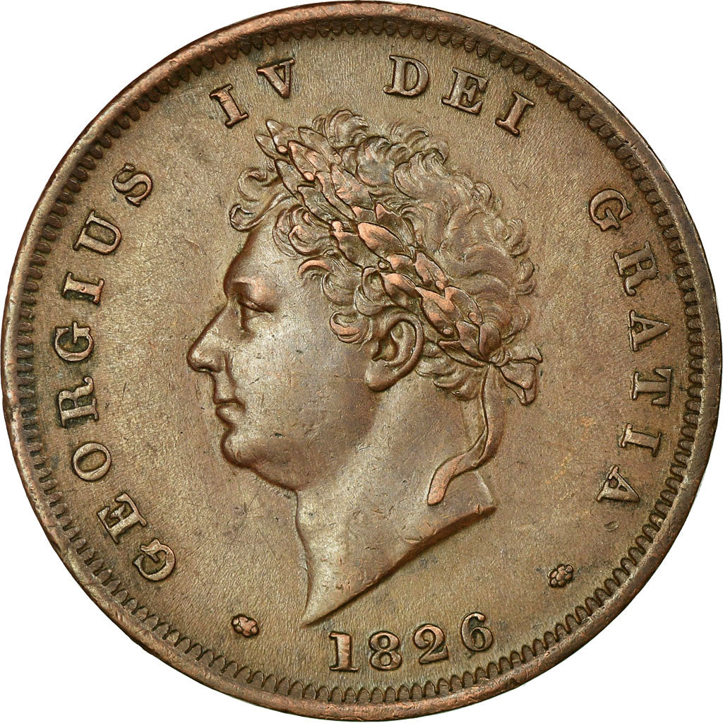 Coin, Great Britain, George IV, Penny, 1826, London, AU(50-53), Copper, KM:693