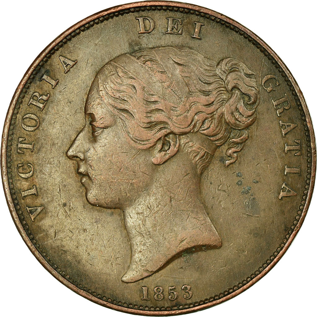Coin, Great Britain, Victoria, Penny, 1853, EF(40-45), Copper, KM:739