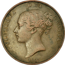 Coin, Great Britain, Victoria, Penny, 1853, EF(40-45), Copper, KM:739