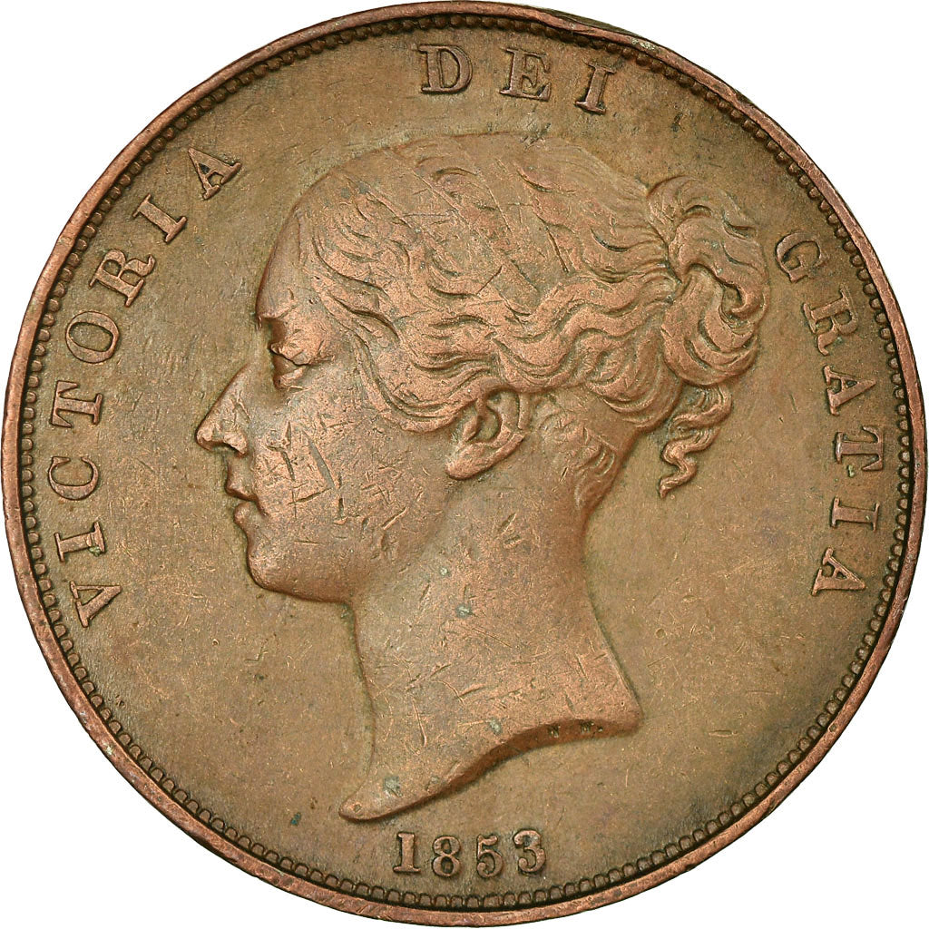 Coin, Great Britain, Victoria, Penny, 1853, EF(40-45), Copper, KM:739