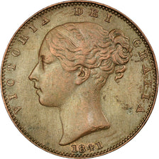 Coin, Great Britain, Victoria, Farthing, 1841, AU(55-58), Copper, KM:725