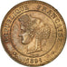 Moneta, Francia, Cérès, 5 Centimes, 1891, Paris, SPL-, Bronzo, KM:821.1