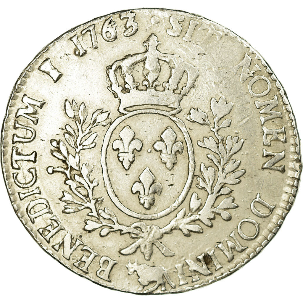 Moeda, França, Louis XV, Écu de Béarn au bandeau, Ecu, 1763, Pau, VF(30-35)