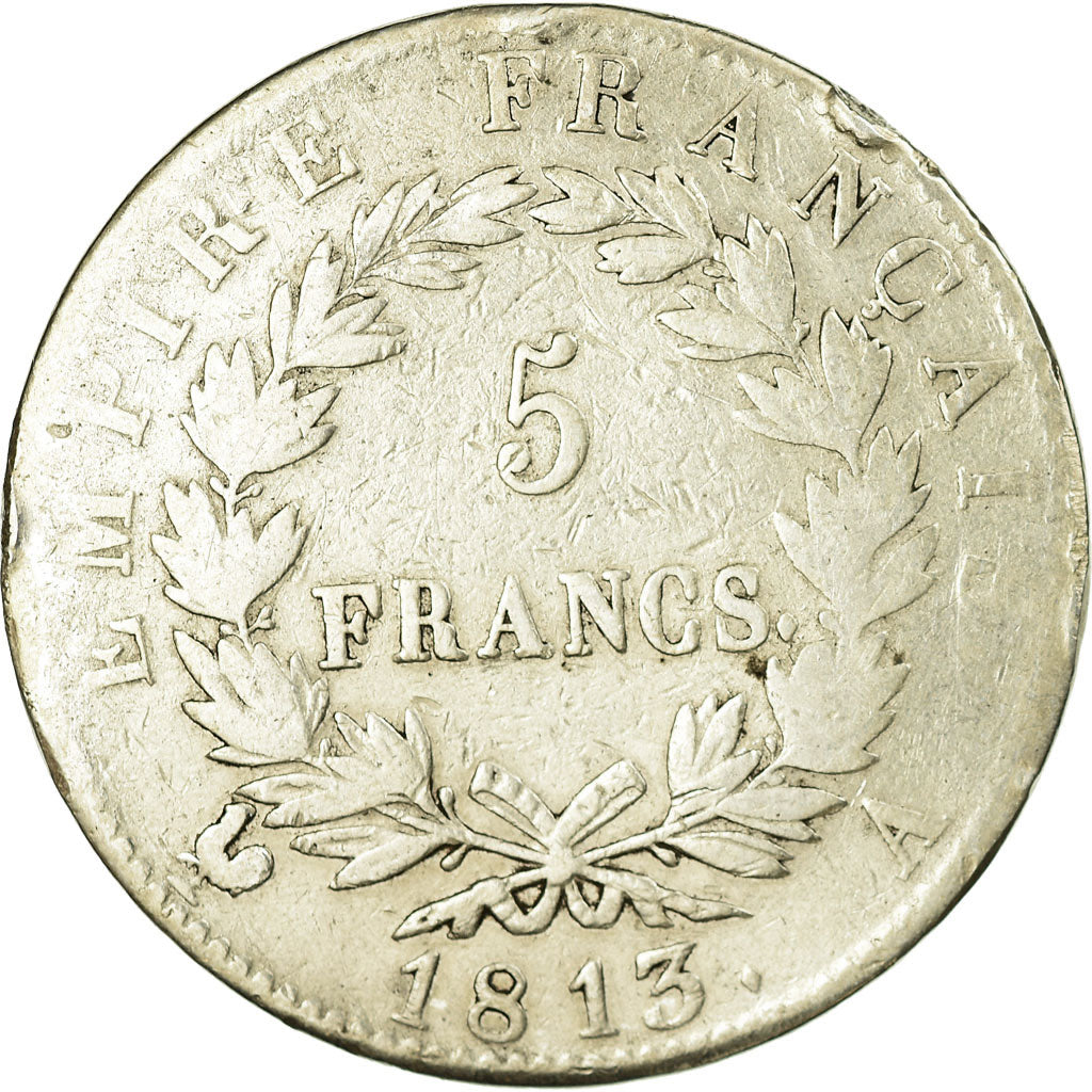 Munten, Frankrijk, Napoléon I, 5 Francs, 1813, Paris, FR, Zilver, KM:694.1