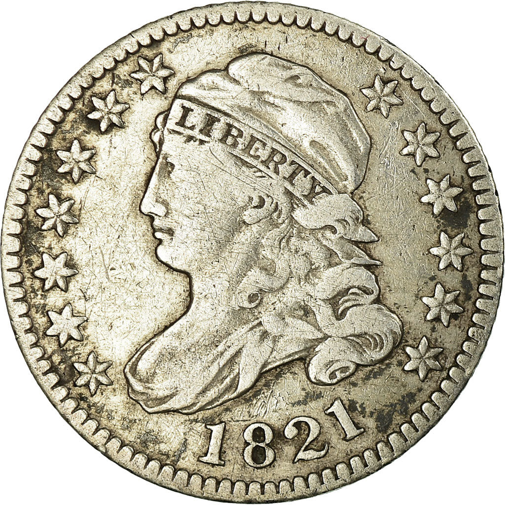 Monnaie, États-Unis, Liberty Cap Dime, Dime, 1821, Philadelphie, TB+