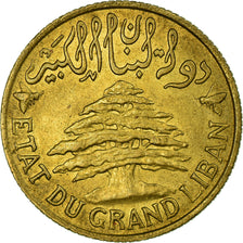 Coin, Lebanon, 5 Piastres, 1925, Paris, AU(50-53), Aluminum-Bronze, KM:5.2
