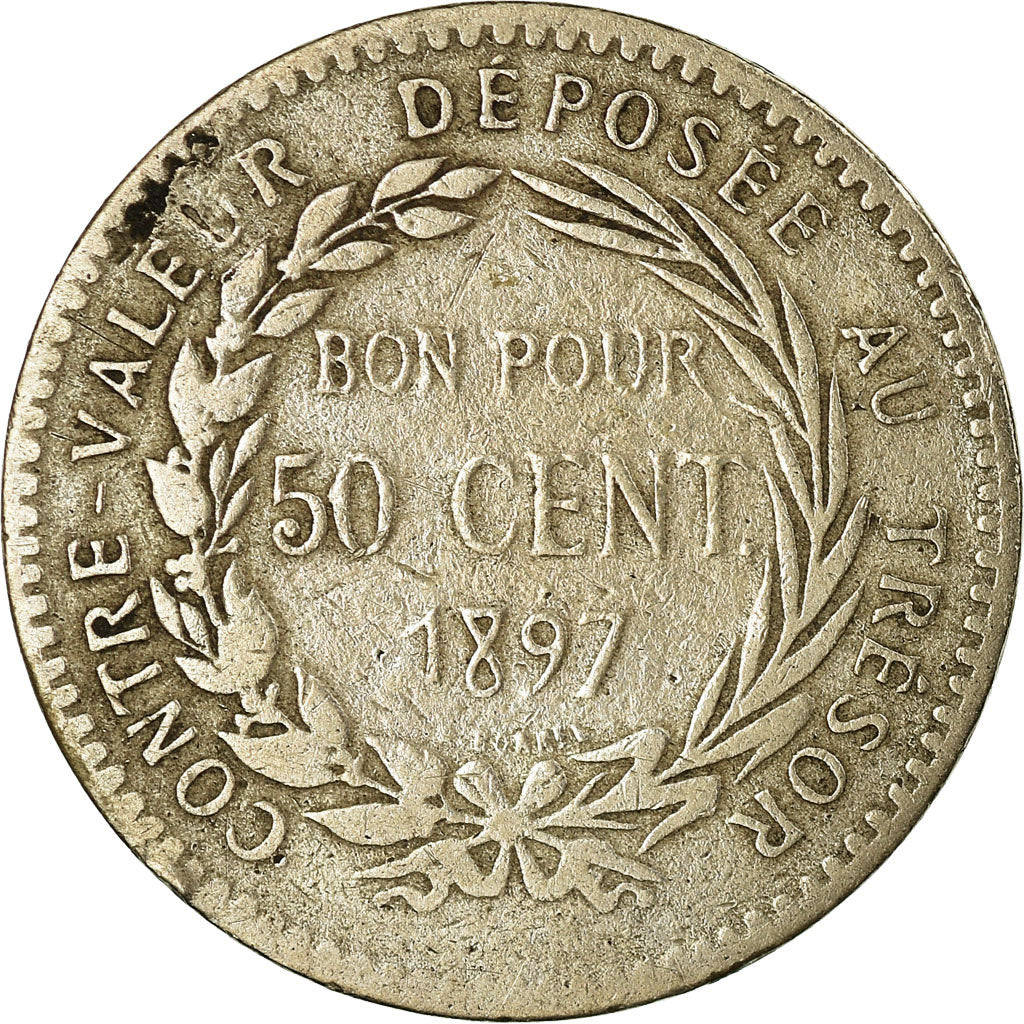 Coin, Martinique, 50 Centimes, 1897, VF(20-25), Copper-nickel, KM:40