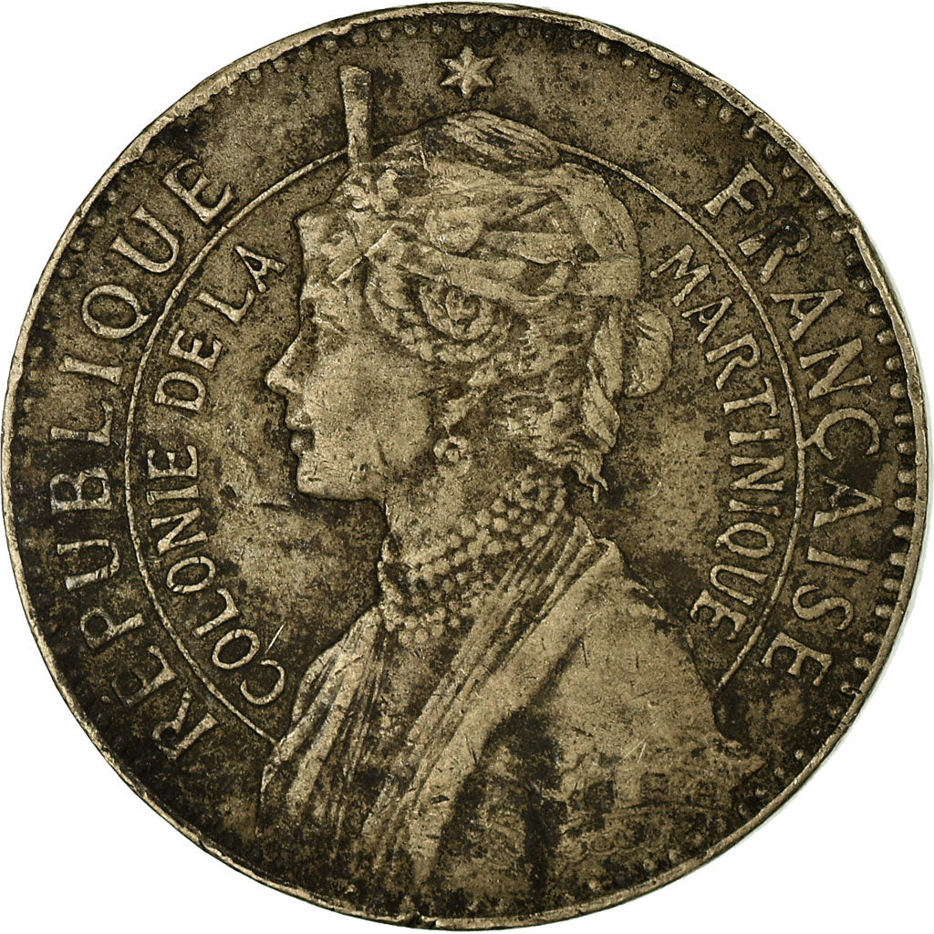 Coin, Martinique, 50 Centimes, 1922, EF(40-45), Copper-nickel, KM:40, Lecompte:8