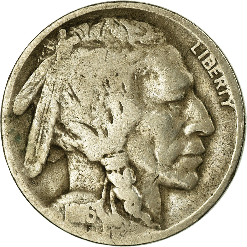 Munten, Verenigde Staten, Buffalo Nickel, 5 Cents, 1916, U.S. Mint, Denver, ZG