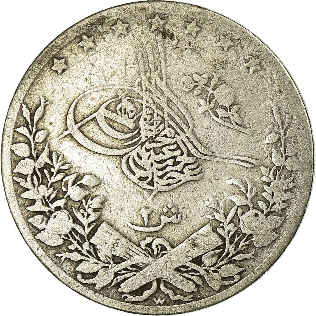 Coin, Egypt, Abdul Hamid II, 2 Qirsh, 1894, Misr, VF(20-25), Silver, KM:293