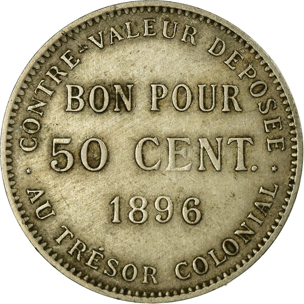 Coin, Réunion, 50 Centimes, 1896, Paris, VF(30-35), Copper-nickel, KM:4
