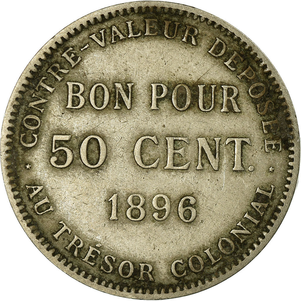 Coin, Réunion, 50 Centimes, 1896, Paris, VF(20-25), Copper-nickel, KM:4