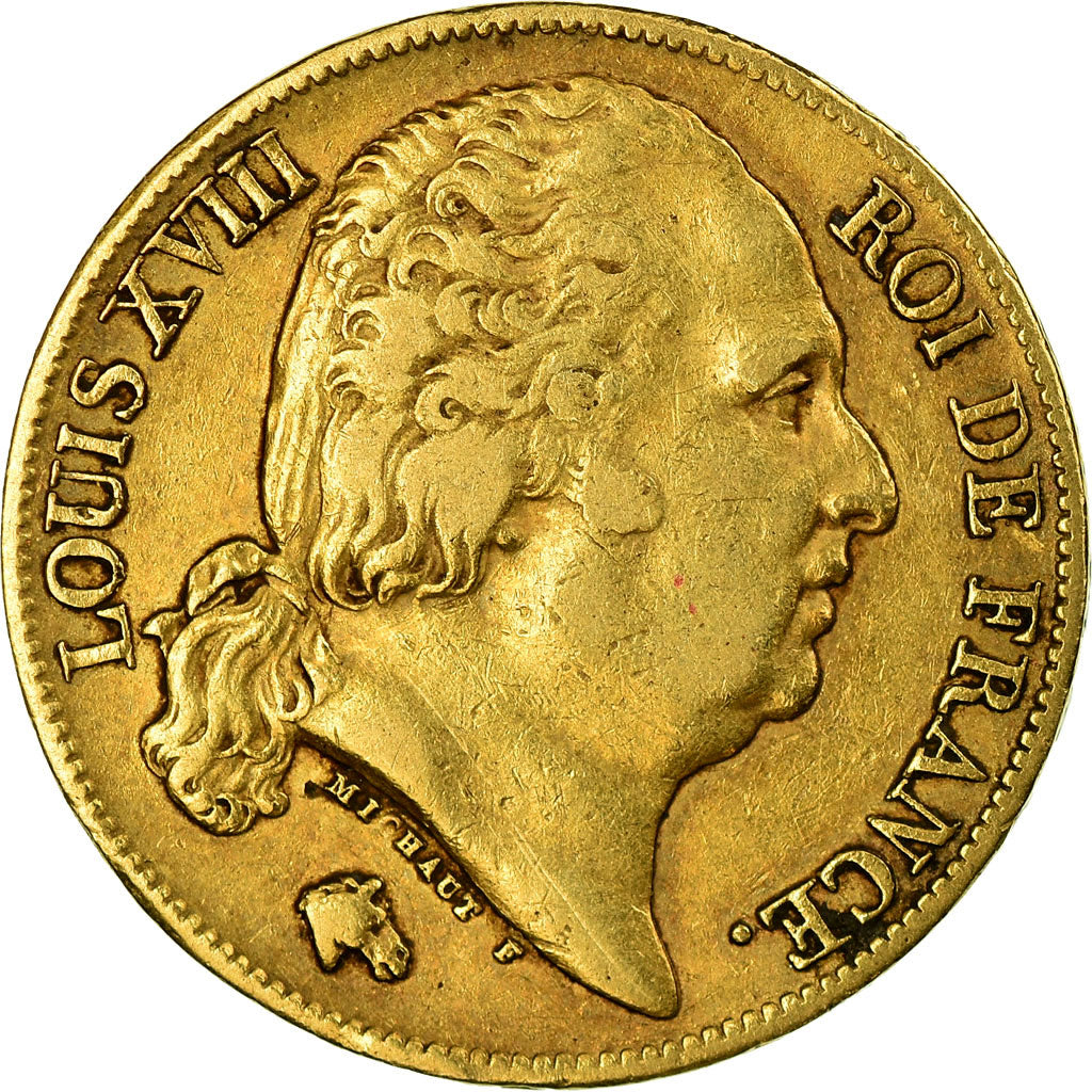 Coin, France, Louis XVIII, Louis XVIII, 20 Francs, 1819, Paris, EF(40-45), Gold