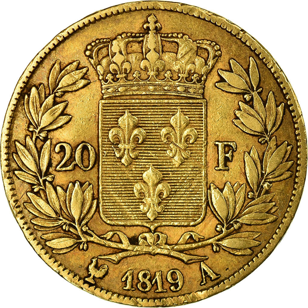 Coin, France, Louis XVIII, Louis XVIII, 20 Francs, 1819, Paris, EF(40-45), Gold