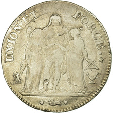 Münze, Frankreich, Union et Force, 5 Francs, AN 6, Bordeaux, SGE+, Silber