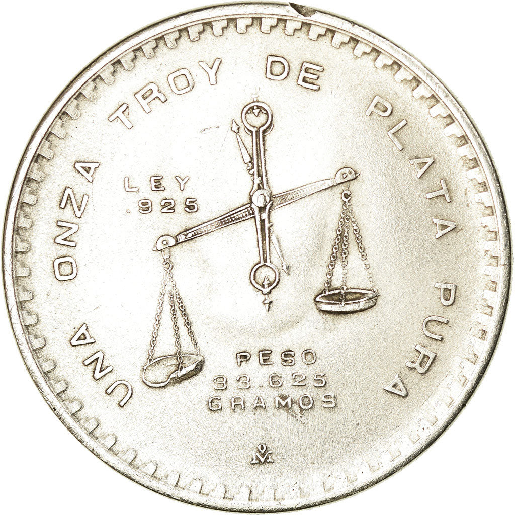 Coin, Mexico, Onza, 1980, Mexico City, AU(55-58), Silver, KM:M49b.5