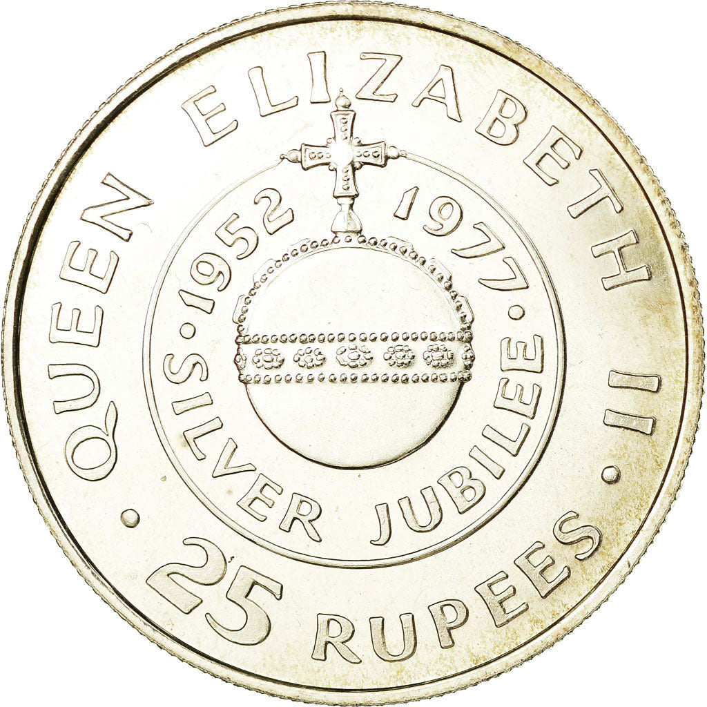 Coin, Seychelles, 25 Rupees, 1977, Proof, MS(63), Silver, KM:38a