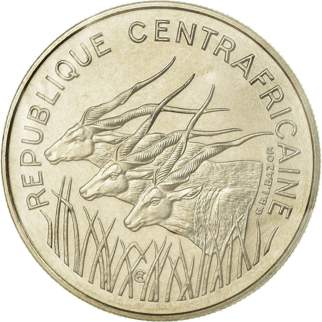Coin, Central African Republic, 100 Francs, 1971, Paris, ESSAI, MS(65-70)