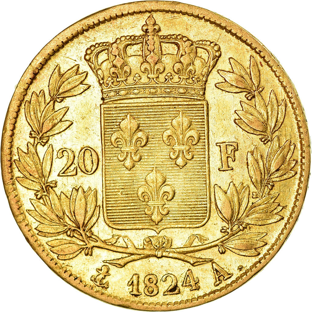 Monnaie, France, Louis XVIII, Louis XVIII, 20 Francs, 1824, Paris, TTB, Or