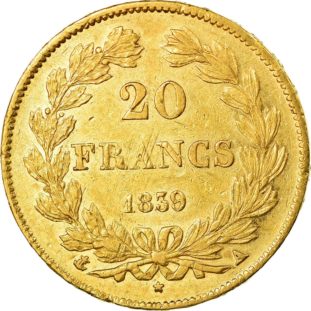 Coin, France, Louis-Philippe, 20 Francs, 1839, Paris, EF(40-45), Gold, KM:750.1