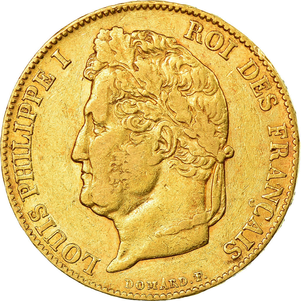 Moneta, Francia, Louis-Philippe, 20 Francs, 1844, Paris, BB, Oro, KM:750.1