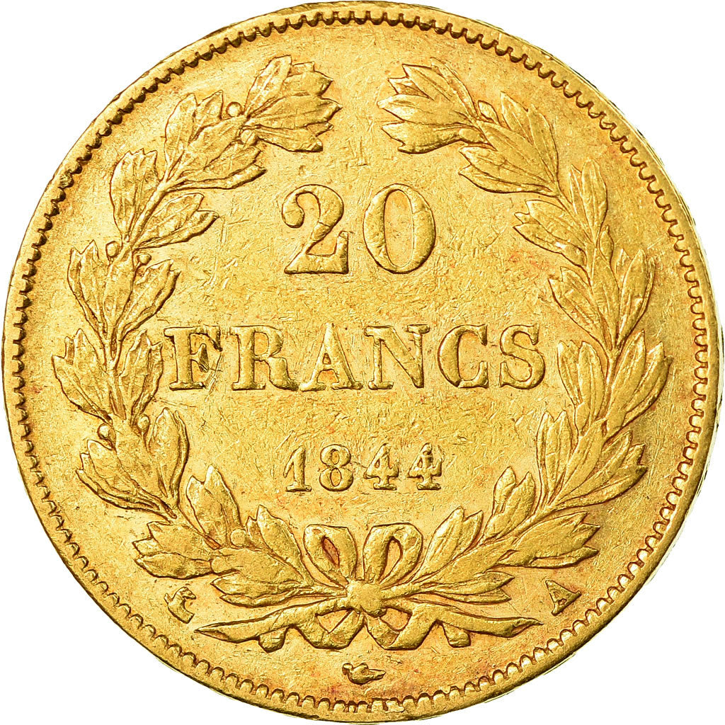 Moneta, Francia, Louis-Philippe, 20 Francs, 1844, Paris, BB, Oro, KM:750.1