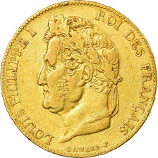 Coin, France, Louis-Philippe, 20 Francs, 1844, Paris, EF(40-45), Gold, KM:750.1
