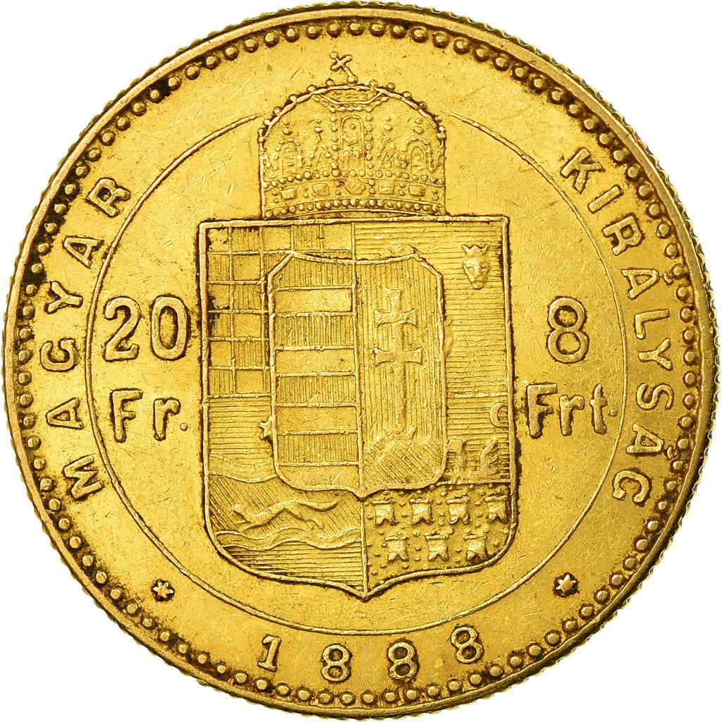 Moneta, Austria, Franz Joseph I, 8 Florins-20 Francs, 1888, Vienna, BB+, Oro