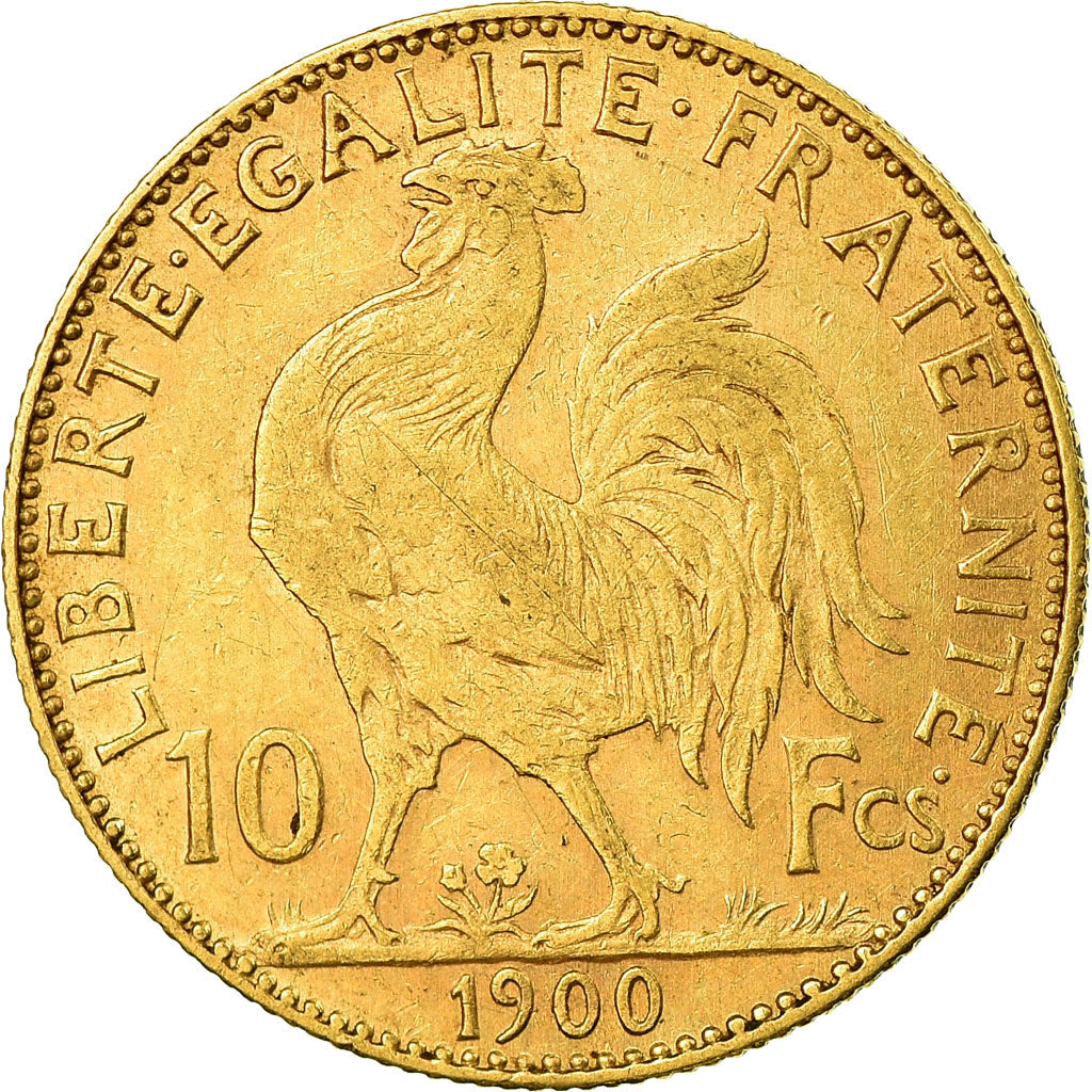 Munten, Frankrijk, Marianne, 10 Francs, 1900, Paris, ZF, Goud, KM:846