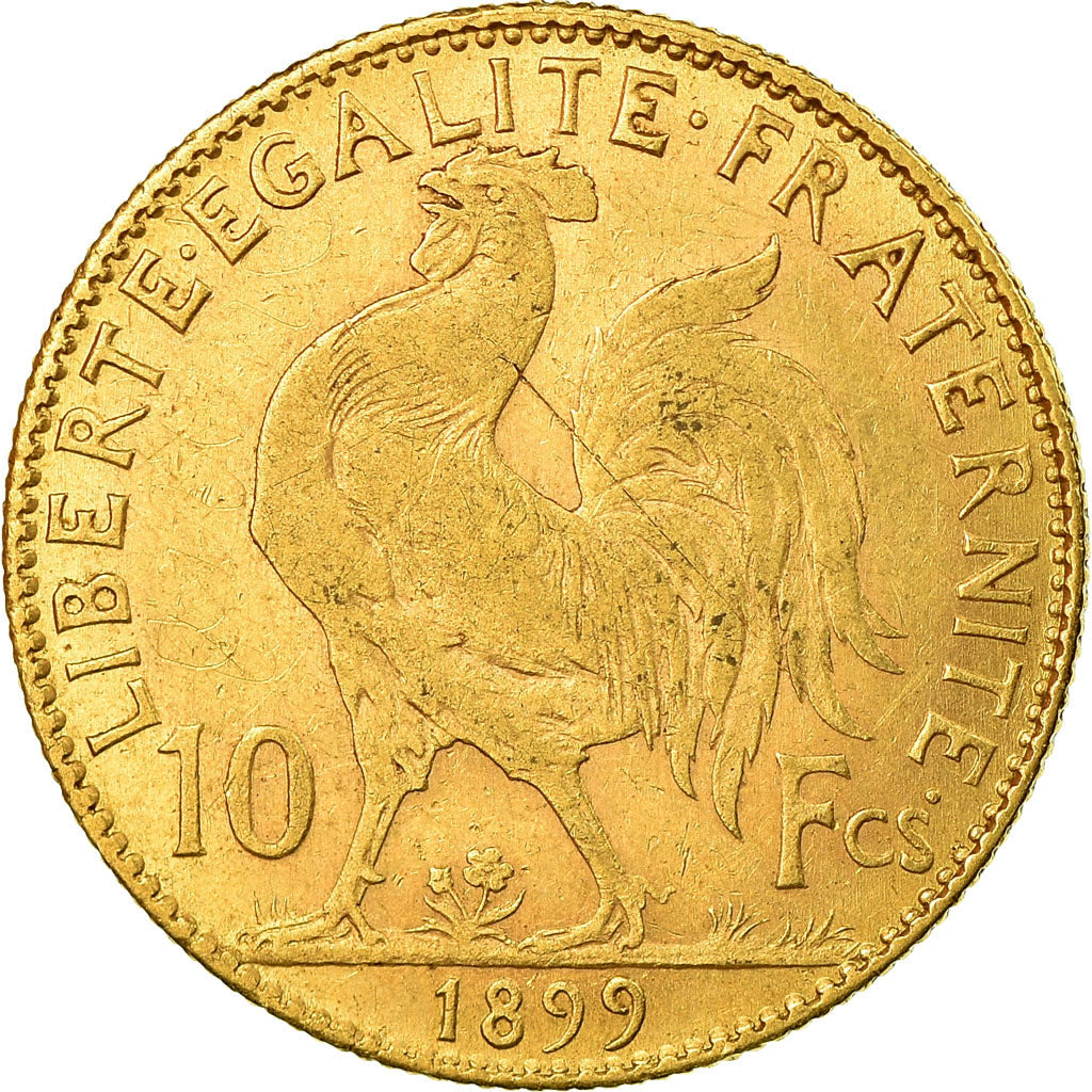 Moneta, Francja, Marianne, 10 Francs, 1899, Paris, EF(40-45), Złoto, KM:846