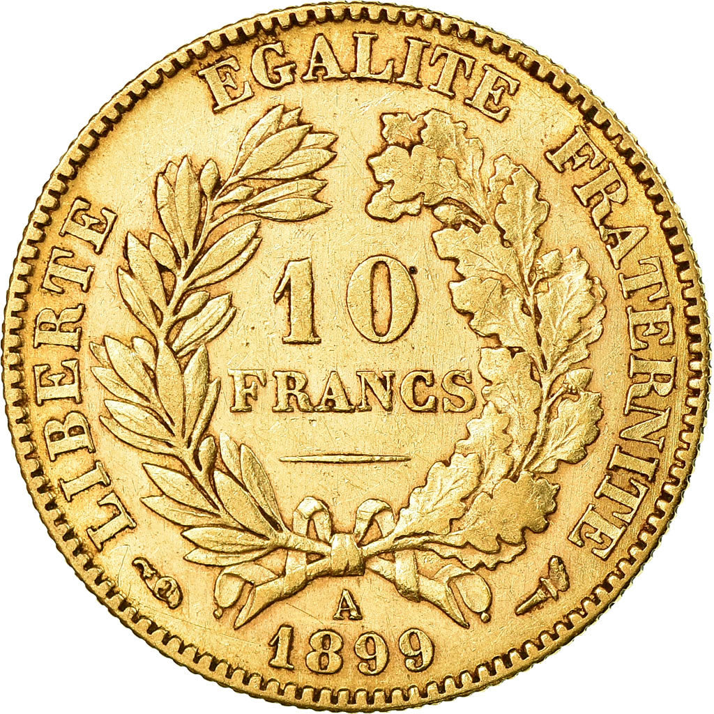 Coin, France, Cérès, 10 Francs, 1899, Paris, EF(40-45), Gold, KM:830