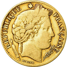 Moeda, França, Cérès, 10 Francs, 1851, Paris, VF(30-35), Dourado, KM:770