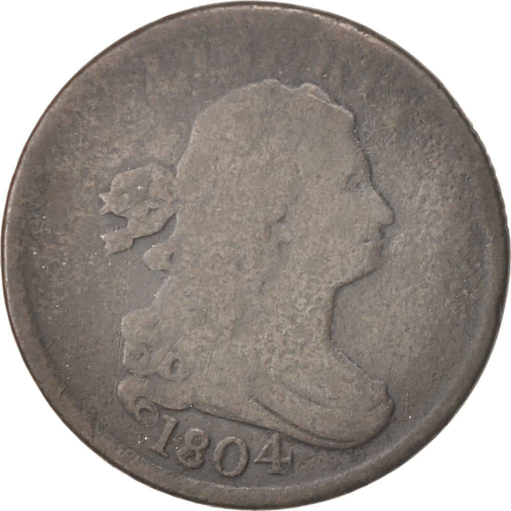 United States, Draped Bust Half Cent, 1/200, 1804, U.S. Mint, Philadelphia