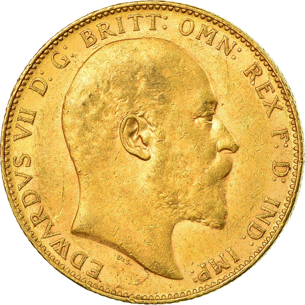 Coin, Australia, Edward VII, Sovereign, 1907, Perth, EF(40-45), Gold, KM:15